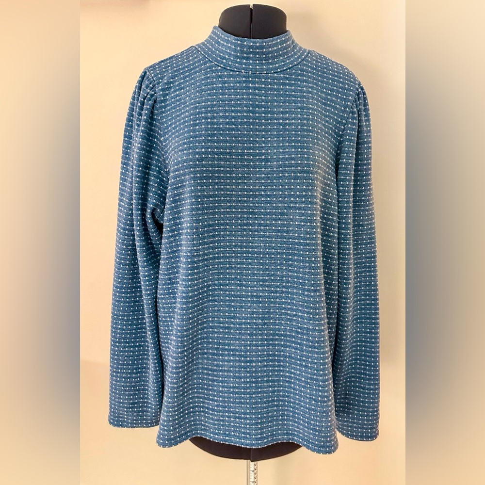 Madewell Jacquard Puff Sleeve Mock Neck Sweater Plus Size 2X